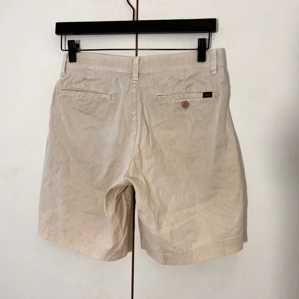 Faherty Chino‎ Shorts Mens 28 Beige Linen Organic Cotton Travel Coastal Summer
